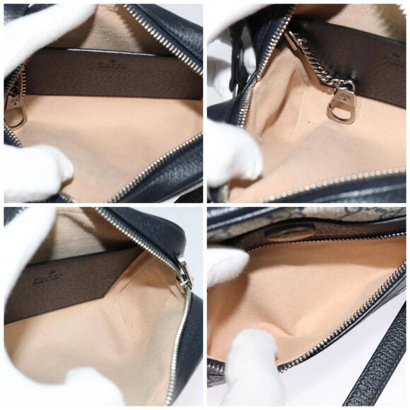 GUCCI GG Supreme Sherry Line Shoulder Bag PVC Navy Red Auth 135549 - Picture 16 of 16